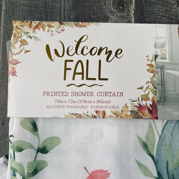 Fall Autumn Dogs Pumpkin Patch Fabric Shower Curtain - Picture 3 of 3